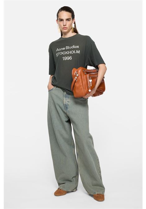 t-shirt logo relaxed fit unisex nero sbiadito ACNE STUDIOS | CL0196BM0
